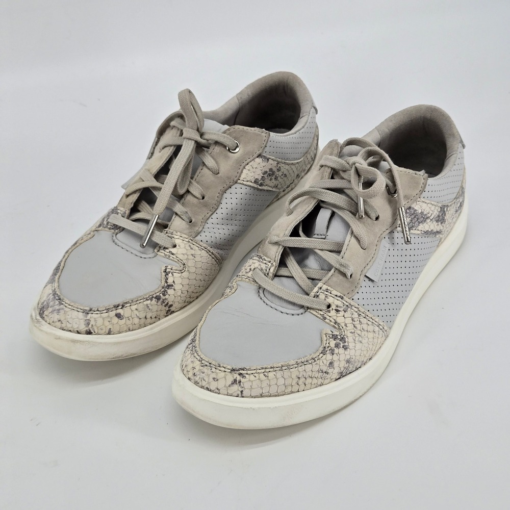 Cole Haan Grand Crosscourt Snakeskin Leather Shoes Grey 9B Python Sneakers‎
